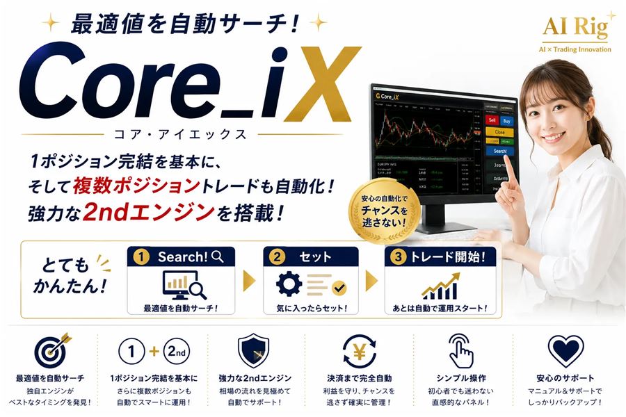 Core_iXの概要（Search!→セット→トレード開始、1ポジション完結＋2ndエンジン）
