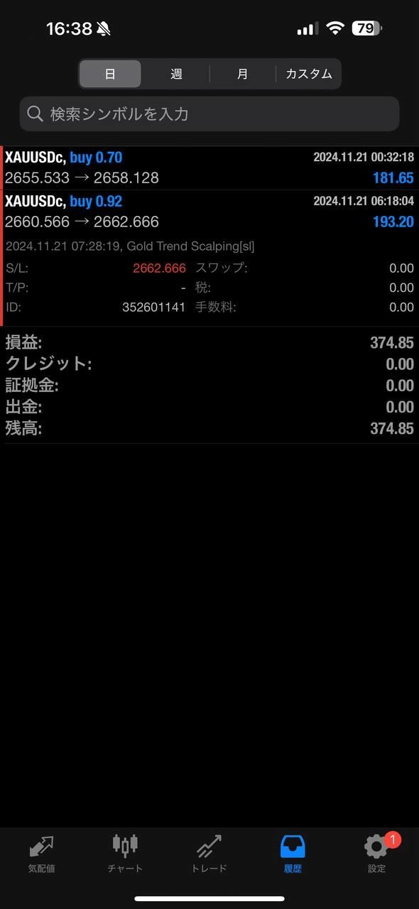 2024年11月21日の取引履歴