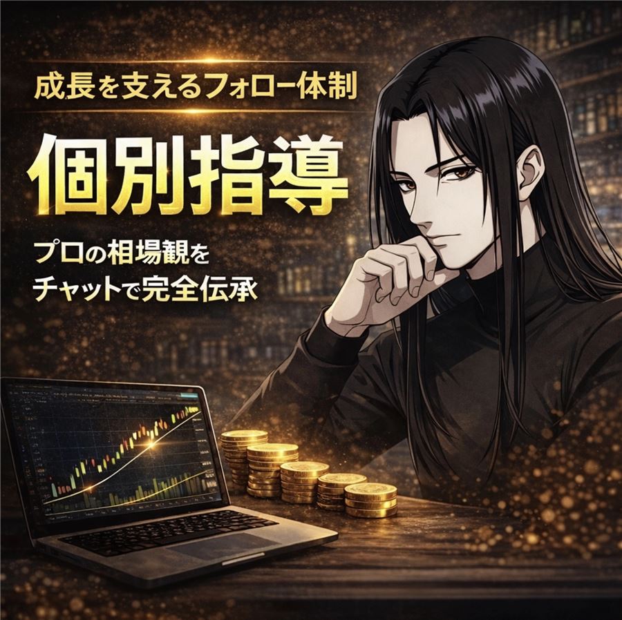個別指導のバナー。プロの相場観をチャットで伝える