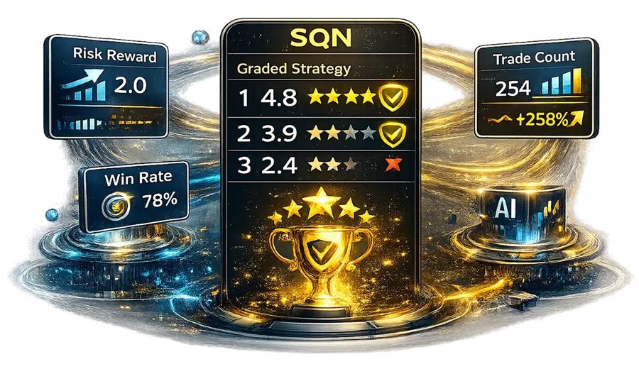 戦略の評価にSQNを使い、基準を満たしたものだけを採用するイメージ