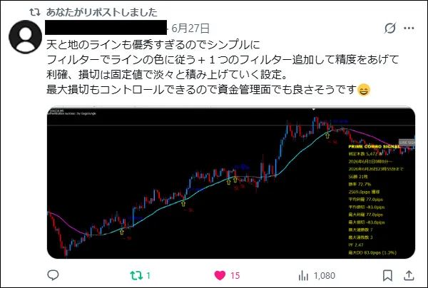 ユーザーの投稿（ラインのフィルターを使った例）