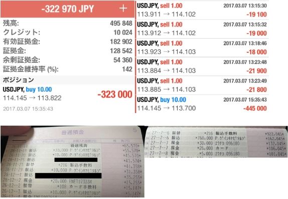 出品者の過去の損失の記録（販売ページで紹介されている負けていた時期の口座・通帳）