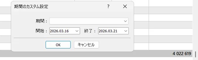 直近1週間（3月16日〜21日）の損益（＋4,022,619円）