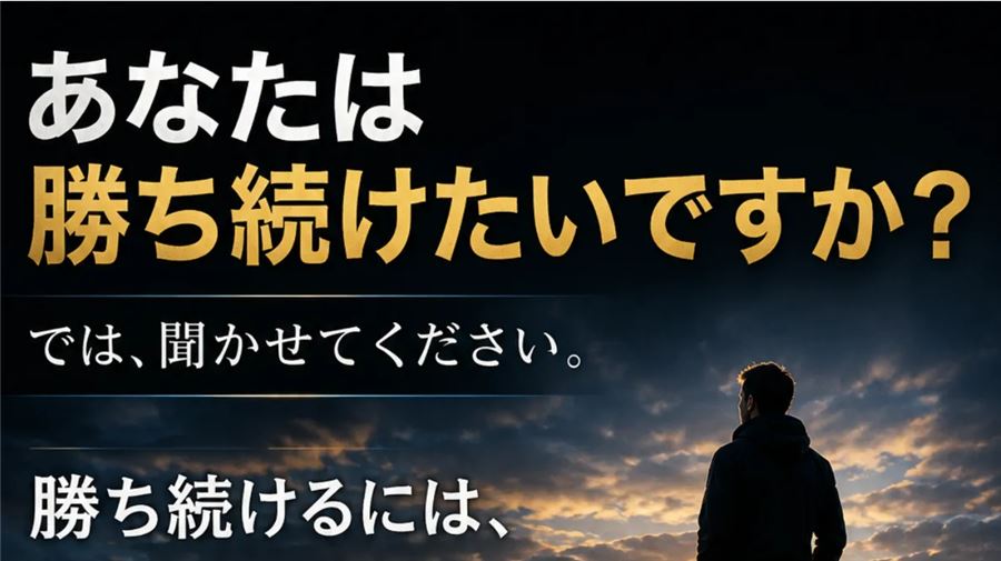販売ページの冒頭「あなたは勝ち続けたいですか?」